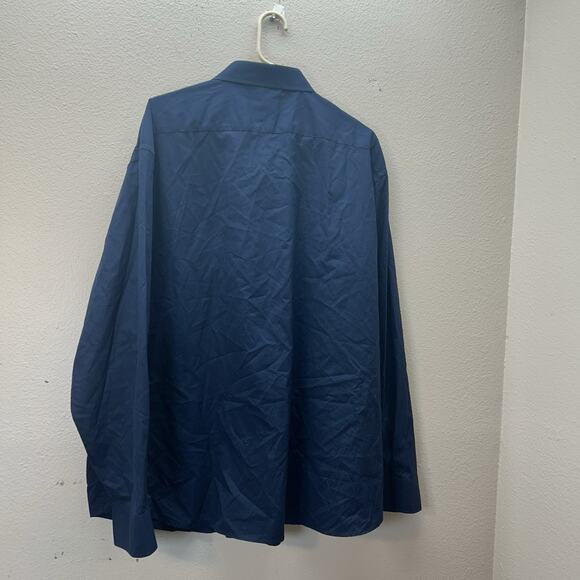 UNTUCKit Dress Shirt Men's XXXL Blue 100% Cotton Long Sleeve Comfort Casual Work - Picture 3 of 3